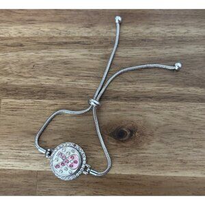 UNBRANDED Breast Cancer Adjustable Bracelet* PREOWNED MISSING STONE
